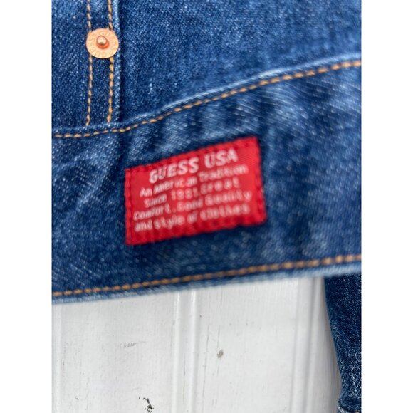 Guess Women's Denim Jacket Medium Blue Button-Front Long Sleeve - Picture 3 of 6